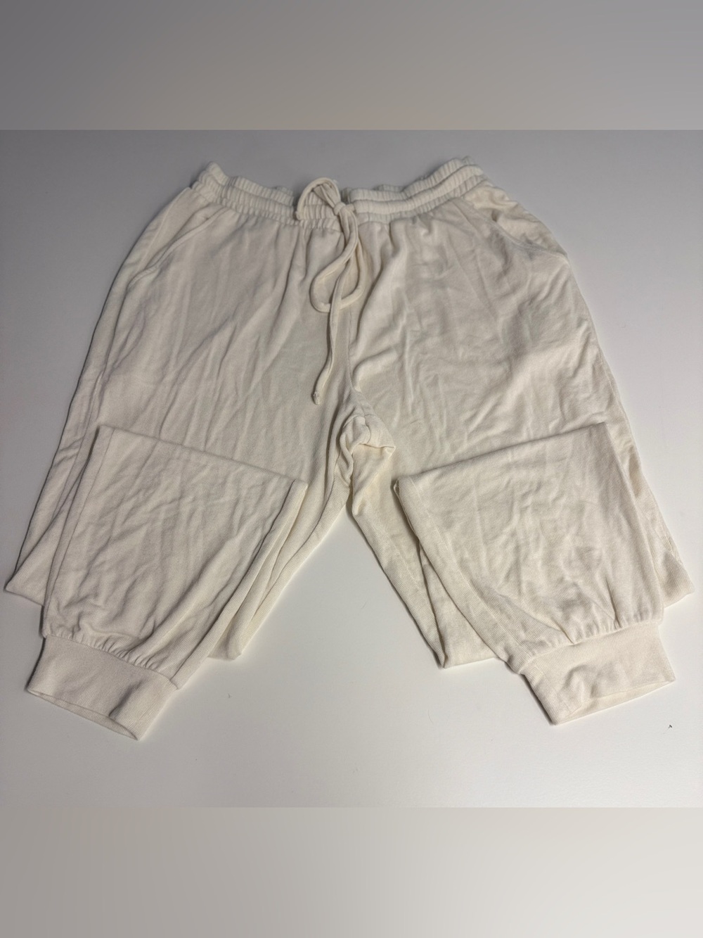 Cotton On Men's Cream Elastic Drawstring Joggers